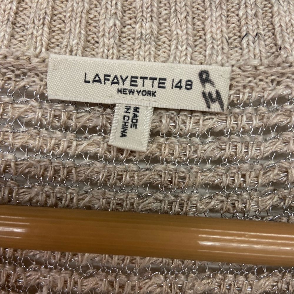 Lafayette 148 New York Textured Stitch Crewneck Linen Silk Blend Cardigan XL - Picture 7 of 12